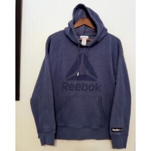 Reebok Women’s Elite Cozy Graphic Fleece Hoodie Sweatshirt Heather Blue SZ L